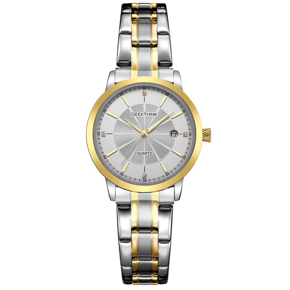 Gold Stainless Steel Quartz Top Luxury Ladies Wristwatch – HisHerWear