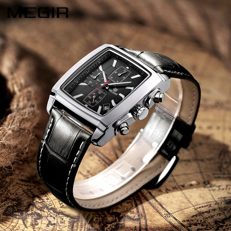 Luxury Leather Band Military Quartz Wristwatch for Men – HisHerWear